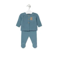 Conjunto de punto de bebé Tricot azul^TOUS Online