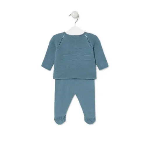 Conjunto de punto de bebé Tricot azul^TOUS Online