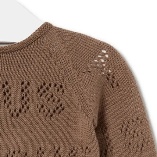 Conjunto de punto de bebé Tricot logo beige^TOUS New