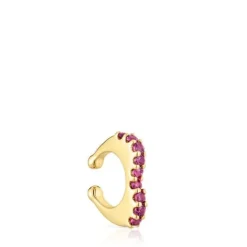 Earcuff con baño de oro 18 kt sobre plata y rodolitas My Other Half^TOUS Clearance