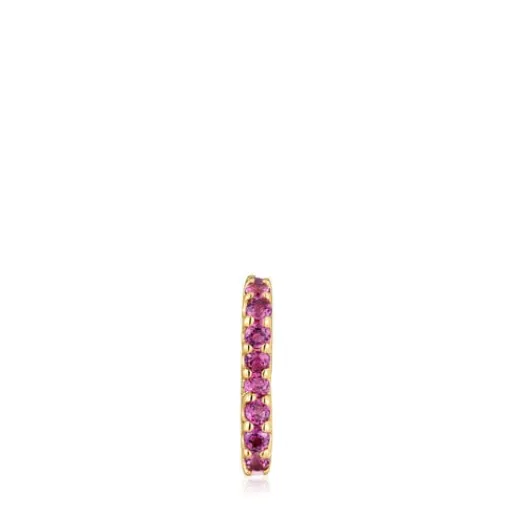 Earcuff con baño de oro 18 kt sobre plata y rodolitas My Other Half^TOUS Clearance