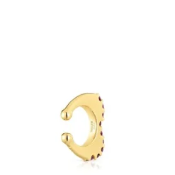 Earcuff con baño de oro 18 kt sobre plata y rodolitas My Other Half^TOUS Clearance