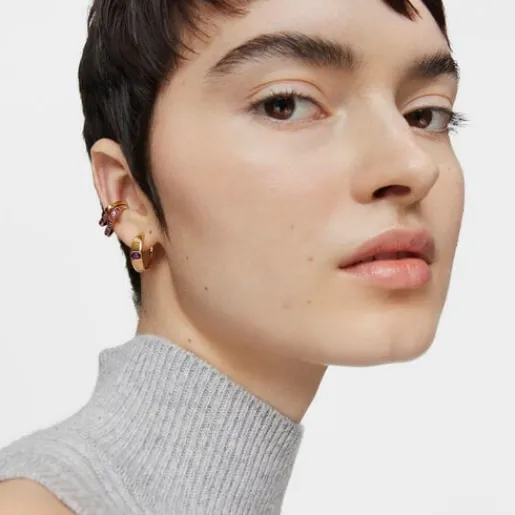 Earcuff con baño de oro 18 kt sobre plata y rodolitas My Other Half^TOUS Clearance