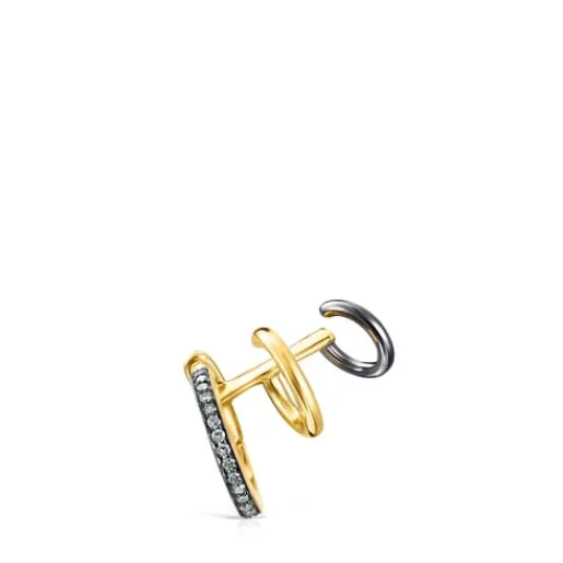 Earcuff con baño de oro 18 kt sobre plata y diamantes Nocturne^TOUS Best