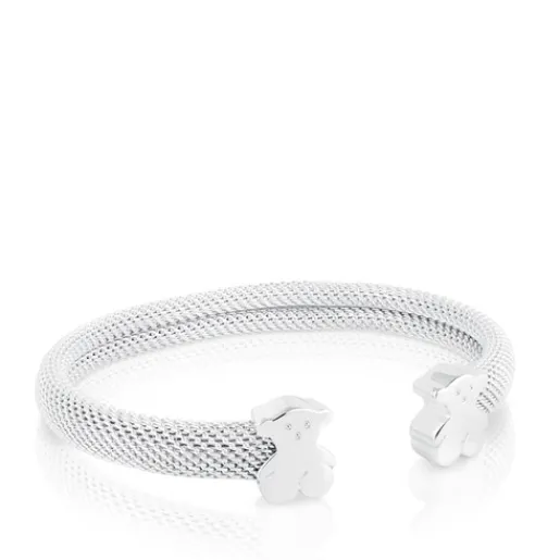 Esclava de plata con malla de 7x4 y motivos oso Mesh^TOUS Discount