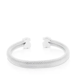 Esclava de plata con malla de 7x4 y motivos oso Mesh^TOUS Discount