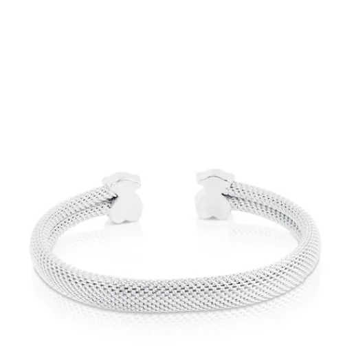 Esclava de plata con malla de 7x4 y motivos oso Mesh^TOUS Discount