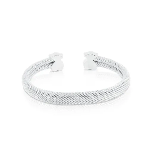 Esclava de plata con malla de 7x4 y motivos oso Mesh^TOUS New
