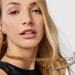 Gargantilla barbada con baño de oro 18 kt sobre plata, 45 cm Chain^TOUS Online