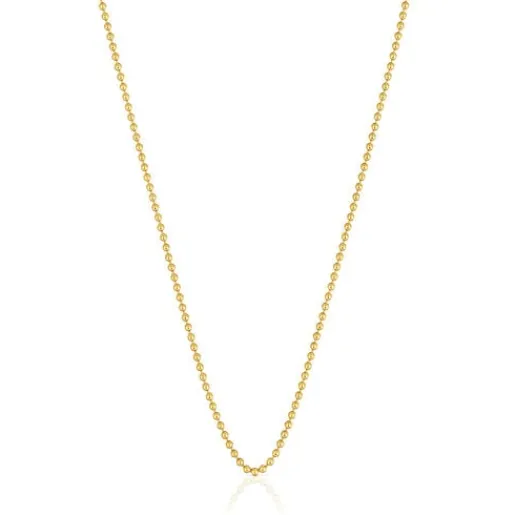 Gargantilla con baño de oro de 18 kt sobre plata con bolas 45 cm Basics^TOUS Hot