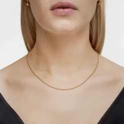 Gargantilla con baño de oro de 18 kt sobre plata con bolas 45 cm Basics^TOUS Hot