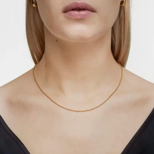 Gargantilla con baño de oro de 18 kt sobre plata con bolas 45 cm Basics^TOUS Hot
