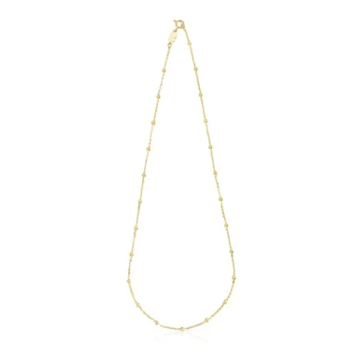 Gargantilla con baño de oro de 18 kt sobre plata con bolas intercaladas Basics^TOUS