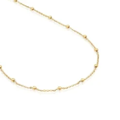 Gargantilla con baño de oro de 18 kt sobre plata con bolas intercaladas Basics^TOUS