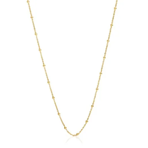 Gargantilla con baño de oro de 18 kt sobre plata con bolas intercaladas 60 cm Basics^TOUS Clearance