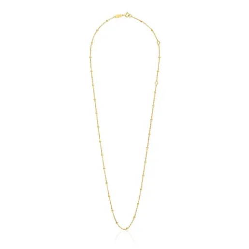 Gargantilla con baño de oro de 18 kt sobre plata con bolas intercaladas 60 cm Basics^TOUS Clearance