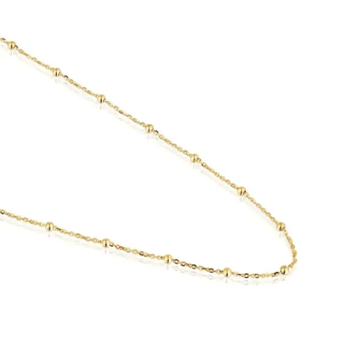Gargantilla con baño de oro de 18 kt sobre plata con bolas intercaladas 60 cm Basics^TOUS Clearance