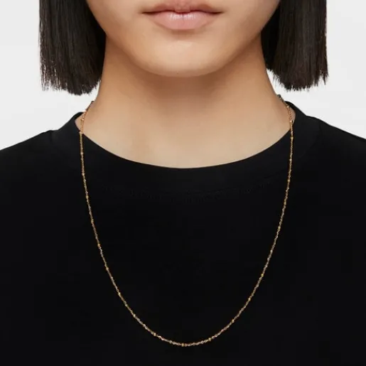 Gargantilla con baño de oro de 18 kt sobre plata con bolas intercaladas 60 cm Basics^TOUS Clearance