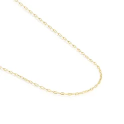 Gargantilla con baño de oro 18 kt sobre plata y anillas ovales, 60 cm Chain^TOUS New