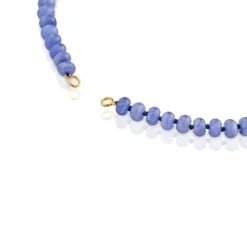 Gargantilla con baño de oro 18 kt sobre plata y cuarzita azul Hold Oval^TOUS Hot