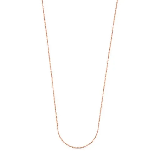 Gargantilla con baño de oro rosa 18 kt sobre plata y bolas, 65 cm Chain^TOUS Outlet