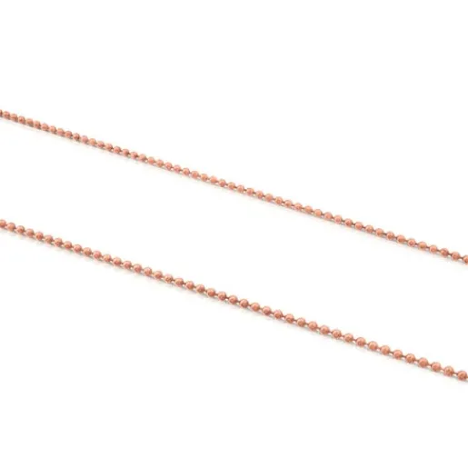 Gargantilla con baño de oro rosa 18 kt sobre plata y bolas, 65 cm Chain^TOUS Outlet