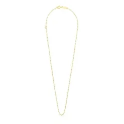 Gargantilla con baño de oro 18 kt sobre plata y anillas rectangulares, 40 cm Chain^TOUS
