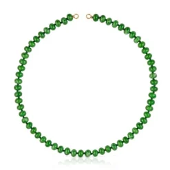 Gargantilla con baño de oro 18 kt sobre plata y cuarzita verde Hold Oval^TOUS Outlet