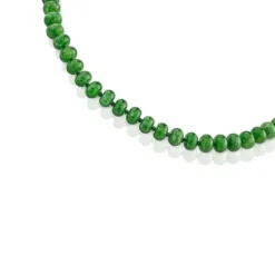 Gargantilla con baño de oro 18 kt sobre plata y cuarzita verde Hold Oval^TOUS Outlet