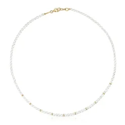 Gargantilla con perlas cultivadas y baño de oro de 18 kt sobre plata Gloss^TOUS Online