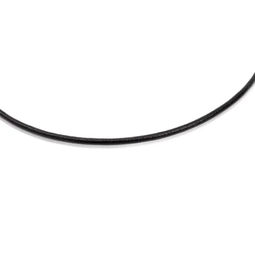 Gargantilla de cuero negro y cierre de plata Chokers^TOUS Best
