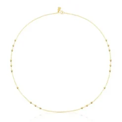 Gargantilla de oro con 8 grupos de bolas intercaladas, 45 cm Chain^TOUS Online