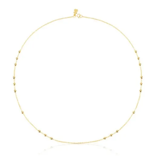 Gargantilla de oro con 8 grupos de bolas intercaladas, 45 cm Chain^TOUS Online