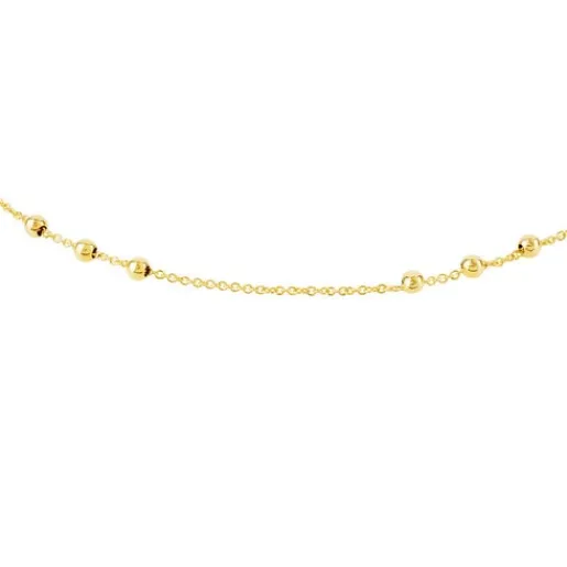 Gargantilla de oro con 8 grupos de bolas intercaladas, 45 cm Chain^TOUS Online