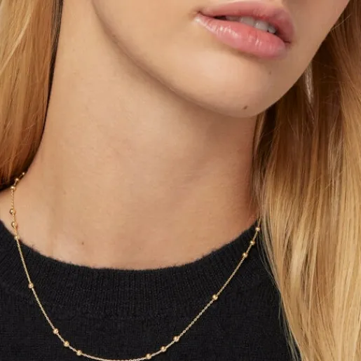 Gargantilla de oro con 8 grupos de bolas intercaladas, 45 cm Chain^TOUS Online