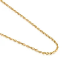 Gargantilla larga con baño de oro 18 kt sobre plata y bolas, 70 cm Chain^TOUS Online