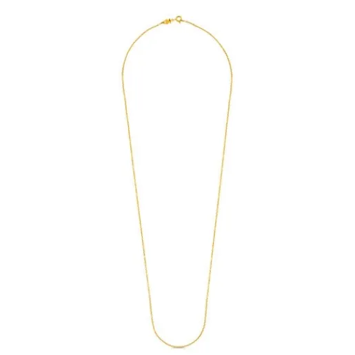 Gargantilla larga con baño de oro 18 kt sobre plata con anillas, 70 cm Chain^TOUS Online