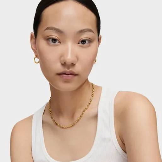 Gargantilla mix barbada con baño de oro de 18 kt sobre plata Chain^TOUS Clearance
