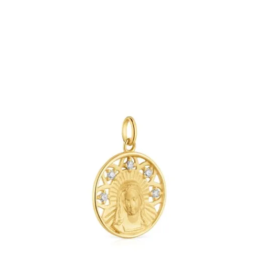 Medalla virgen de oro con brillantes Tamara Falcó X^TOUS New