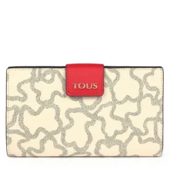 Mediana Billetera Flat Kaos Icon Multi Beige - Rojo^TOUS Discount