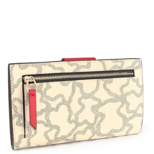 Mediana Billetera Flat Kaos Icon Multi Beige - Rojo^TOUS Discount