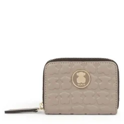 Monedero Mediano Sherton de Piel en color Topo^TOUS New