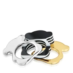 Pack anillos grandes oso bicolor y acetato negro My Other Half^TOUS New