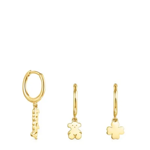 Pack Criollas con baño de oro 18 kt sobre plata Good Vibes^TOUS Clearance