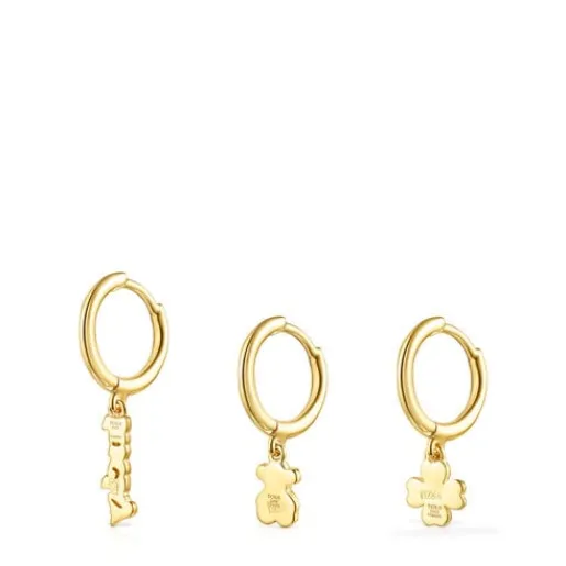 Pack Criollas con baño de oro 18 kt sobre plata Good Vibes^TOUS Clearance
