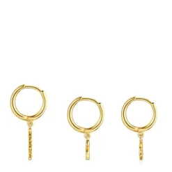 Pack Criollas con baño de oro 18 kt sobre plata Good Vibes^TOUS Hot