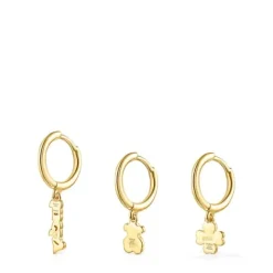 Pack Criollas con baño de oro 18 kt sobre plata Good Vibes^TOUS Hot