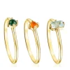 Pack de Anillos con baño de oro 18 kt sobre plata y gemas Good Vibes^TOUS Sale