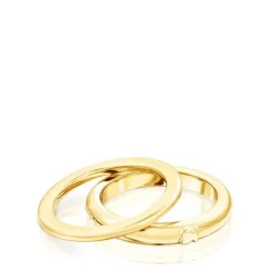 Pack de anillos con baño de oro 18 kt sobre plata Fellow^TOUS Clearance