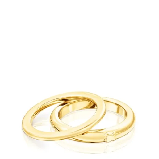 Pack de anillos con baño de oro 18 kt sobre plata Fellow^TOUS Clearance